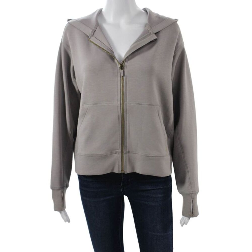 Rhone Unisex Full-zip Hoodie Gray Long Sleeve Size S